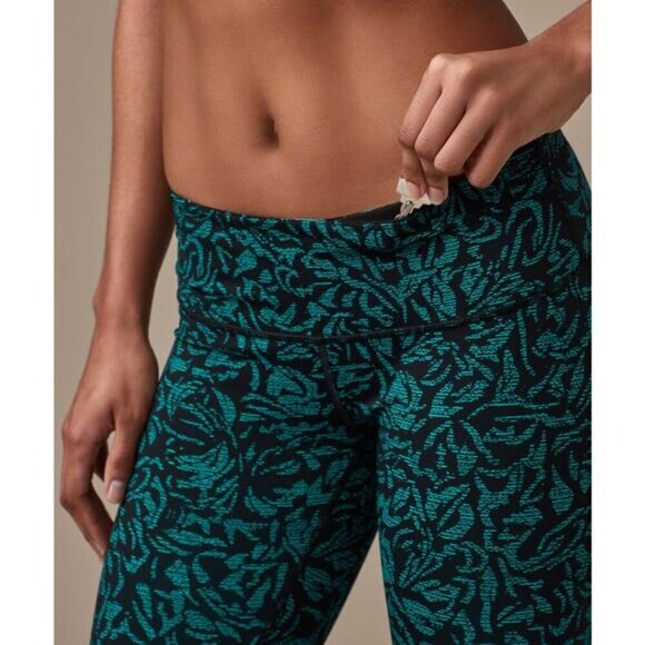 LULULEMON Wunder Under Low-Rise Tight Sz 4 Thrive Viridian Green Black - Picture 3 of 10